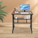 Inbox Zero Lianni 31.5" W Height Adjustable Standing Desk Wood/Metal in Black/Brown/Gray | 31.5 W x 19.7 D in | Wayfair
