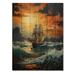 Breakwater Bay Orange Teal Boat Energetic Storm II On Wood Print Wood in Brown | 20 H x 10 W x 0.78 D in | Wayfair B839369BDEC64056BE4085524BA11596