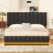 Brayden Studio® Christyl Vegan Leather Platform Storage Bed Wood & /Upholstered/Faux leather in Black | 42.9 H x 63 W x 84.3 D in | Wayfair