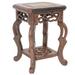 Fleur De Lis Living Sparacino Square Plant Stand Wood/Manufactured Wood in Brown | 4.87 H x 3.12 W x 3.12 D in | Wayfair