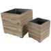 Millwood Pines Bozzuto 2 Piece Wood Planter Box Set Wood in Brown | 13.5 H x 14 W x 14 D in | Wayfair 94ED5DFA653D48FCBF39DC760576A4F2