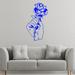 Winston Porter Hand Holding Rose Artwork Wall Decal - Tattoo Vinyl Wall Art Sticker Vinyl in Blue | 31 H x 18 W in | Wayfair