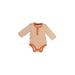 Cat & Jack Long Sleeve Onesie: Orange Print Bottoms - Size 0-3 Month