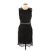 Aqua Casual Dress - Party Scoop Neck Sleeveless: Black Solid Dresses - Women's Size Medium