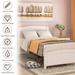 White Wooden Bed Frame, Twin Size Platform Bed with Headboard,Footboard & Wood Slat Support, No Box Spring Needed for Bedroom