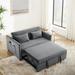 3-in-1 Convertible Sofa Bed Versatile Velvet Pullout Sofa Bed w/Adjustable Back Modern Sectional Sofa w/Lumbar Pillows