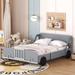 Race Car Bed Twin/Full Size Platform Bed Frame, Car Shaped Bed with Wheels, Twin/Full Floor Bed for Kids, No Box Spring Needed