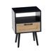 15.75" Rattan Nightstand with Drawer and Shelf