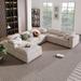 Beige Polyester U-Style Oversized Modular Sectional Sofa 7-seater Section Sofas, with Ottoman L Shaped Corner Sectional