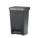 Premier Series III Step-On Trash Can for Home and Kitchen, with Stainless Steel Rim, 12.4 Gallon, Charcoal