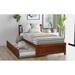 Strong Durable Wood Bed, Twin Platform Bed Frame with Trundle, Solid Pine Legs & Strong Durable Frame, No Box Spring Needed