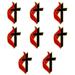 8 United Methodist Cross & Flame Lapel Pins Gold Set of 8 UMC