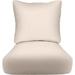 RSH DÃ©cor Indoor Outdoor Pillow Back Deep Seating Chair Cushion Set 23â€� x 26â€� x 5â€� Seat and 25â€� x 21â€� Back Ivory