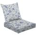 2-Piece Deep Seating Cushion Set Seamless floral Classic Toile Outdoor Chair Solid Rectangle Patio Cushion Set