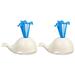 2pcs White Whale Fruit Fork Set Creative Dessert Cakes Pick Set Party Tableware Decoration (Colorful Box Package)