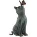 Cat And Butterfly Curiosity Garden Statue Green 7.5 X 10.5 X 15