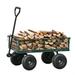 Steel Garden Cart Heavy Duty 550 Lbs Capacity with Removable Mesh Sides 2-in-1 Towing Handle Utility Metal Wagon with 180Â° Rotating Handle Garden Dump Cart For Garden Farms Warehouses Yard