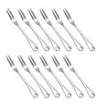 12pcs Stainless Steel Mini Fruits Forks Dessert Forks Household Kitchen Gadget for Home (Silver)