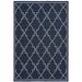 HomeRoots 5 x 8 ft. Navy Geometric Stain Resistant Indoor & Outdoor Rectangle Area Rug - Blue and Ivory - 0.11in. H x 62.99in. W x 90.55in. D