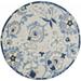 HomeRoots 4 ft. Round Blue & Gray Indoor & Outdoor Area Rug - Blue Gray - 4