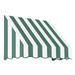 Awntech 3.375 ft San Francisco Fixed Awning Acrylic Fabric Forest/White Stripe
