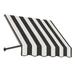 Awntech 4.375 ft Dallas Retro Fixed Awning Acrylic Fabric Black/White Stripe