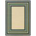 HomeRoots 3 x 5 ft. Ivory Mediterranean Blue & Lime Border Indoor & Outdoor Area Rug - Ivory - 3 x 5 ft.