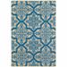 HomeRoots 2 x 4 ft. Sand Oriental Stain Resistant Indoor & Outdoor Rectangle Area Rug - Blue and Beige - 0.07in. H x 22.05in. W x 39.37in. D