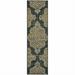 HomeRoots 2 x 8 ft. Black Oriental Stain Resistant Indoor & Outdoor Rectangle Area Rug - Black and Tan - 2 x 8 ft.