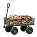 DSstyles Steel Garden Cart Heavy Duty 550 Lbs Capacity with Removable Mesh Sides Utility Metal Wagon with 180Â° Rotating Handle Perfect for Garden