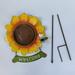 Creative Garden Welcome Sign Sunflower Lawn Stake Decor Outdoor Bird Food Tray Garden Bird Feeder