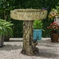 Trunk Shape Birdbaths for Outdoors 18in Wide Garden Bird Bath Statues Outdoor Decor for Garden Patio Yard Deck