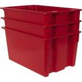 Quantum Storage 100 Lb Load Capacity Red Polyethylene Tote Container Stacking Nesting 29-1/2 Long x 19-1/2 Wide x 15 High