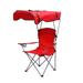 Portable Folding Camping Chair With Canopy Outdoor Camp Tailgate Chair (Blue Green Navy Red) (Red)