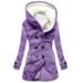 FAIWAD Women s Plaid Print Long Hooded Jacket Zipper Open Hoodie Sweatshirt Solid Color Trench Coat with Pockets