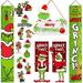 Merry Christmas Decorations Porch Joy Hanging Red Xmas Banner Door Sign Wall Decor for Outdoor Indoor Yard Farmhouse Party Christmas Decorations Hanging Signs Door Sign