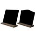 2Pcs Wood Chalkboard Signs with Support Easels Desktop Message Board Signs