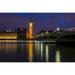 London Night Big Ben Parliament Lights Reflection - Laminated Poster Print - 20 Inch by 30 Inch with Bright Colors and Vivid Imagery