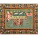 Ahgly Company Indoor Rectangle Traditional Copper Green Medallion Area Rugs 2 x 4