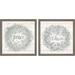 Great Art Now Frosty Peace & Cheer Sage Silver by Mary Urban 2 Piece Framed Art Set Each 13 W x 13 H