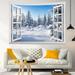 Winter Tapestry Window Outside Snow Covered Pine Tree and Snowy Mountain Tapestry Wall Hanging Natural Snow Scene Tapestry Wall Hanging for Bedroom Living Room Dorm Wall Art Home Decor 60x40 inch