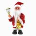 Battery Operated Swing Santa Claus Holding Light and Bell Musical Toy Sound Electric Music Doll Animated Kids Gift Christmas Home Decor Without Battery