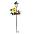 Watering Can & Flower Welcome Sign Solar Waterproof Outdoor Garden Stake - ative Electronic Light Garden For Yard Lawn Patio Deck Pathway Pond Backyard