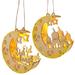 2pcs Ramadan Mubarak Lamp Eid Crafts Night Light Eid Decorations for Party