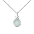 24 in. Sterling Silver Round-Shape X Design Pendant with 1.5 mm Box Chain