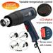 Paddsun Heat Gun Electric 2000W Hot Air Gun Dual Temperature LCD Display 4 Nozzles