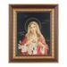 Hirten 11 1/2 x 13 1/2 Cherry Frame with Gold Trim with an 8 x 10 Immaculate Heart of Mary Print Wall Art Print Religious Plaque Picture Image | Dark Cherry with Gold Egg and Dart Detailed Frame