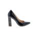 Cole Haan Heels: Pumps Chunky Heel Cocktail Party Black Print Shoes - Women's Size 6 1/2 - Pointed Toe