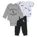 Newborn & Infant WEAR by Erin Andrews Gray/White/Black Chicago White Sox Three-Piece Turn Me Around Bodysuits Pants Set