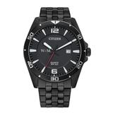 Men's William & Mary Tribe Quartz Black-Tone Stainless Steel Watch